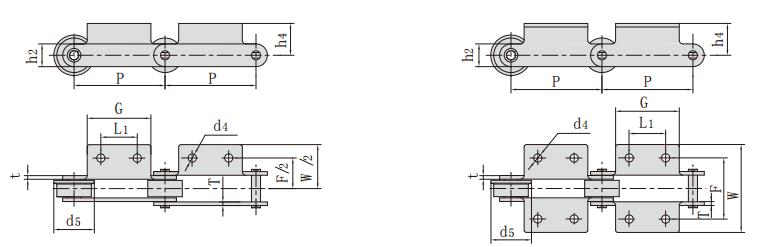 P<font color='red'>76.2</font>F1_带附板输送链 输送